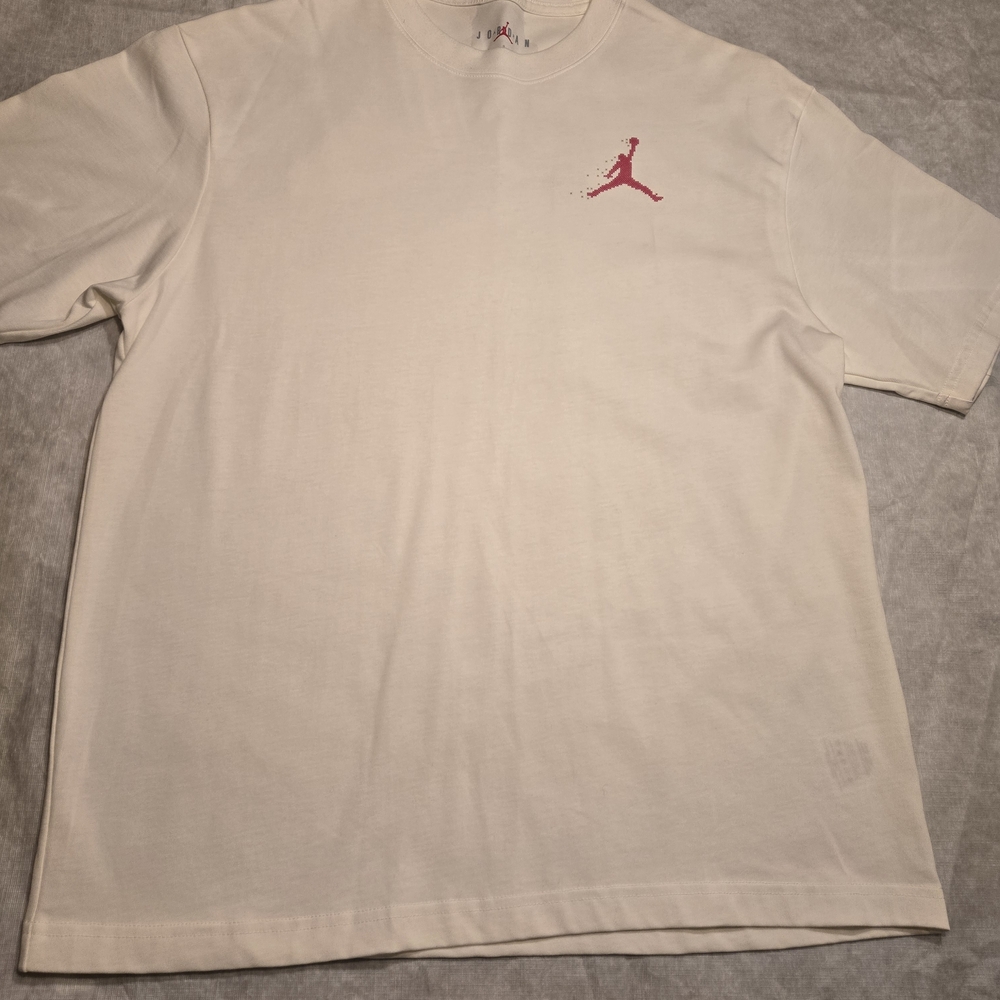 Jordan Cream Tee with Red Logo